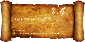 Kürschner Győző névjegykártya